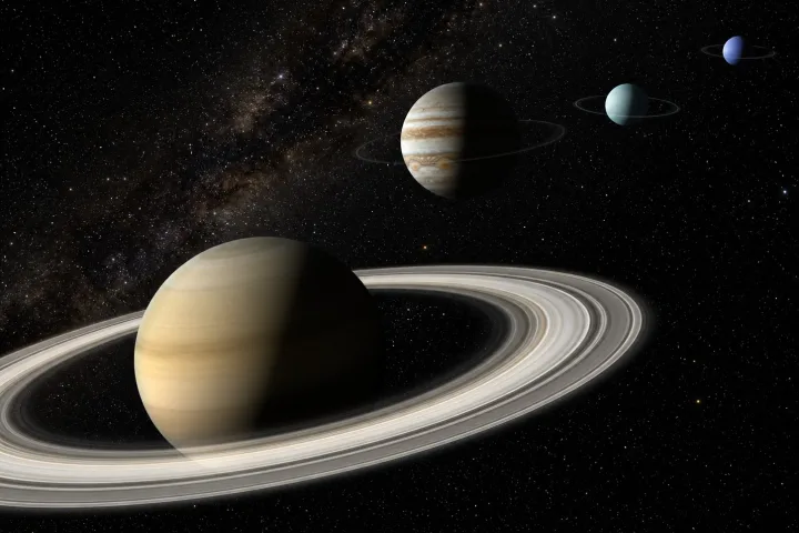 Gli anelli deboli e sottili di un pianeta gigante diverso da Saturno, rappresentazione scientifica NASA