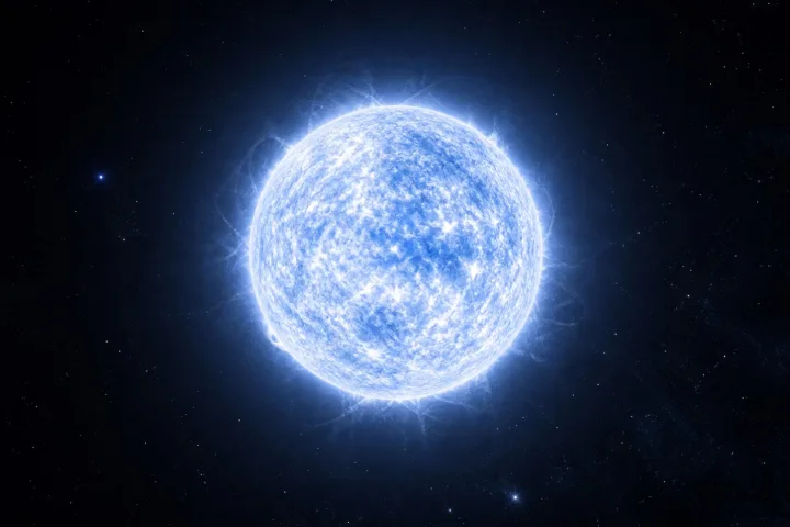 Rappresentazione scientifica di una stella Cefeide pulsante che varia in luminosità