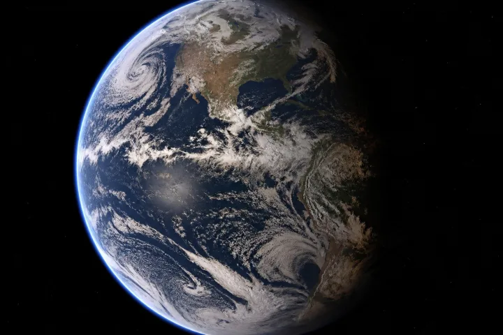 La Terra fotografata dallo spazio con la rotazione visibile, immagine reale NASA