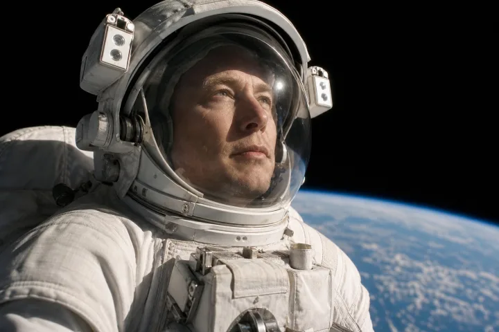 Astronauta con tuta spaziale su un pianeta con atmosfera inospitale, immagine scientifica NASA