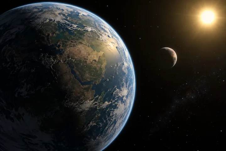 Rappresentazione scientifica delle orbite dei pianeti del sistema solare con le diverse lunghezze del loro anno