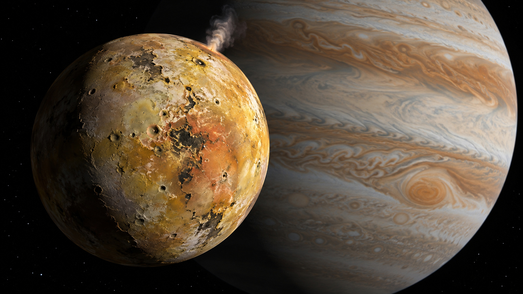 Io, la luna di Giove con centinaia di vulcani attivi