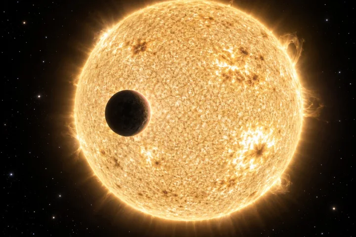 Rappresentazione artistica del telescopio spaziale Ariel dell'Agenzia Spaziale Europea che osserva un esopianeta in transito
